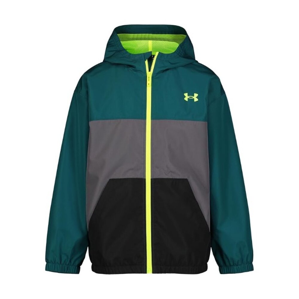 Boys' Under Armour Wintuck Printed Windbreaker Hydro/Teal YXL